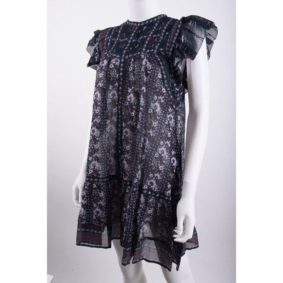 Sea New York Womens Nadine Tunic Mini Dress S Multi-Color Berry Floral NWT - Picture 5 of 7